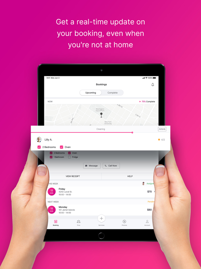 TIDY app Book cleaners easily