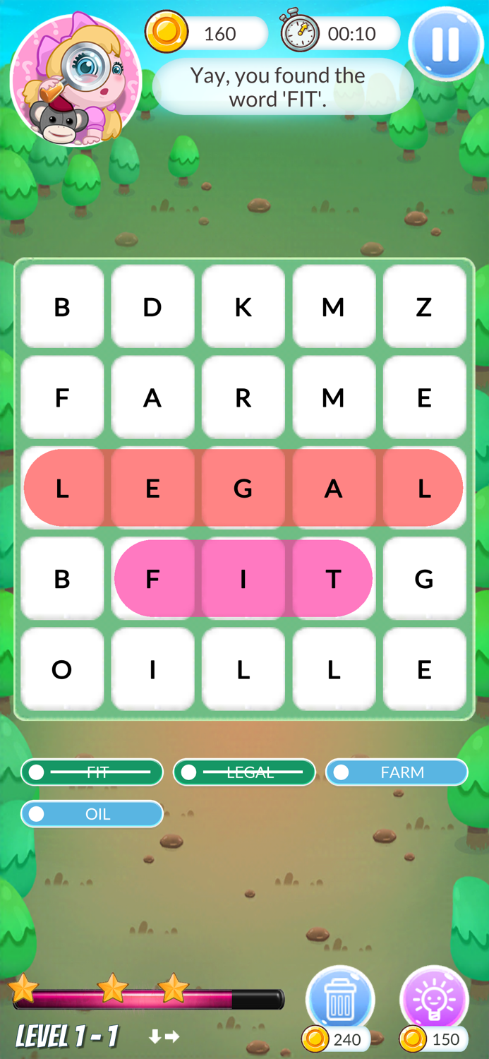 Word search find hidden words