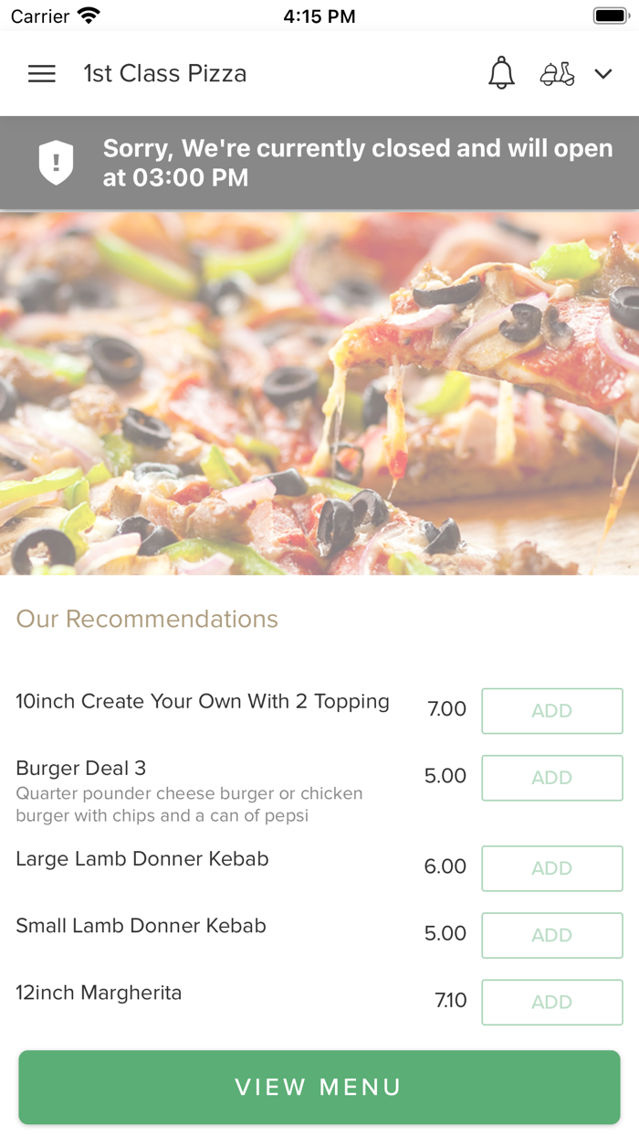 1st Class Pizza Nottingham.