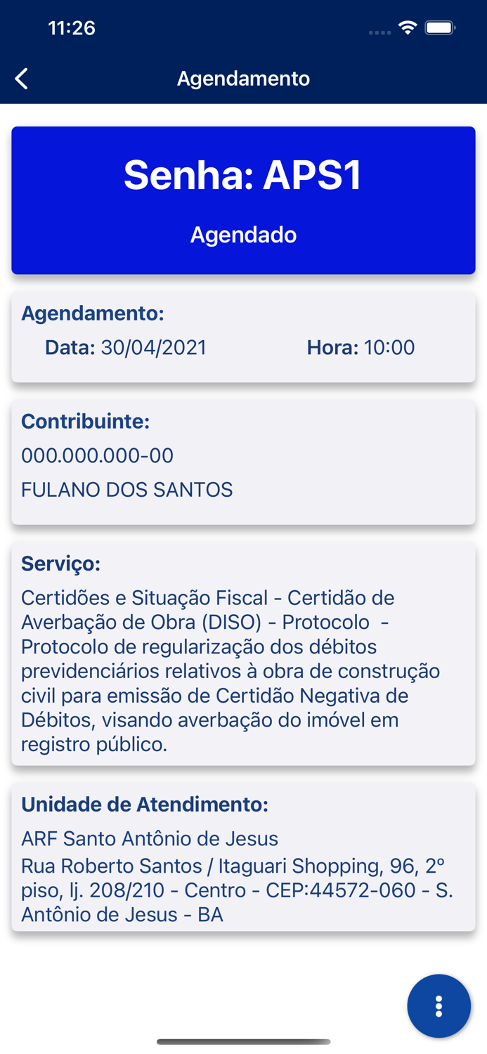 Agendamento RFB