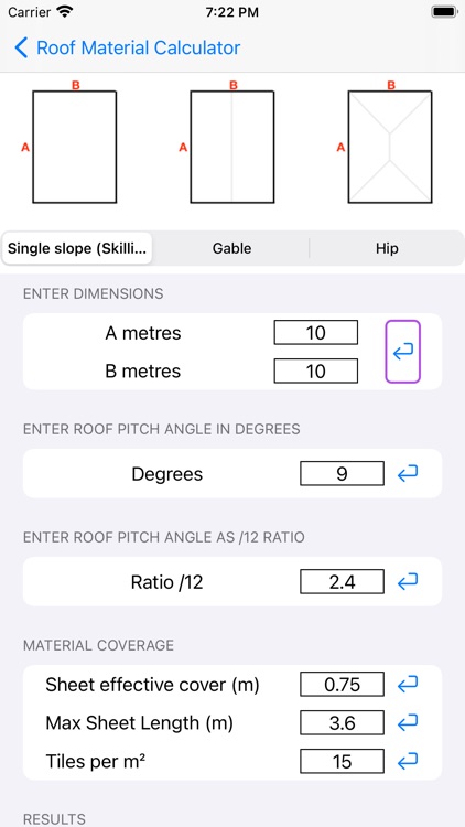 Roof Material Calculator