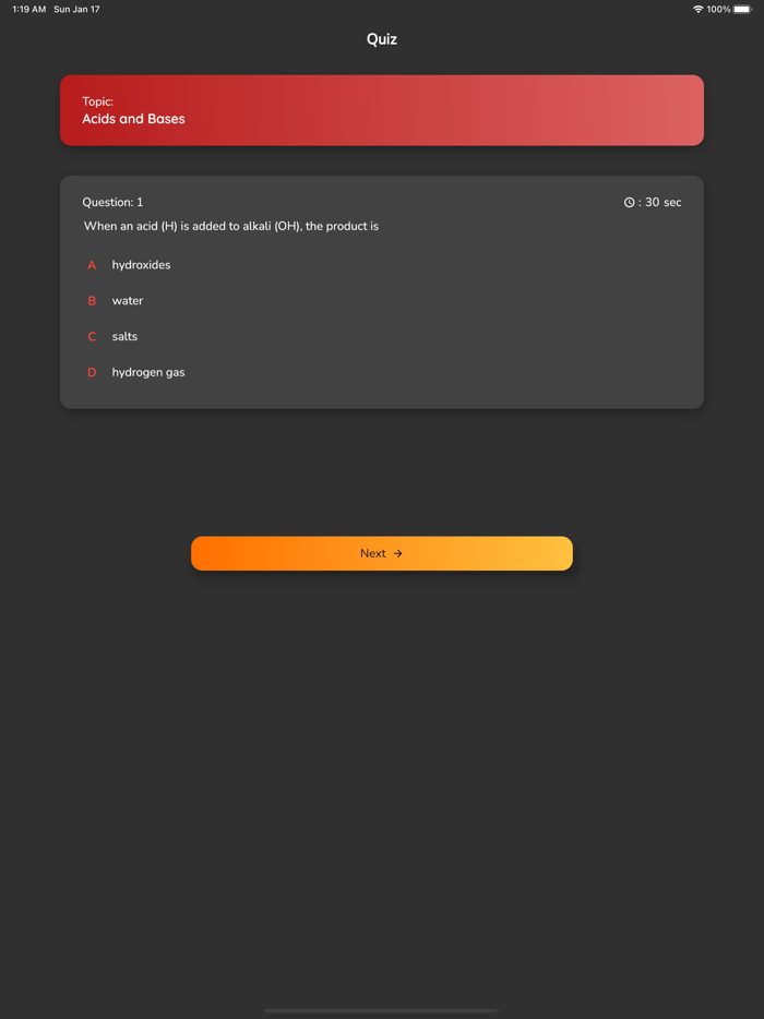 O Level Chemistry Quiz