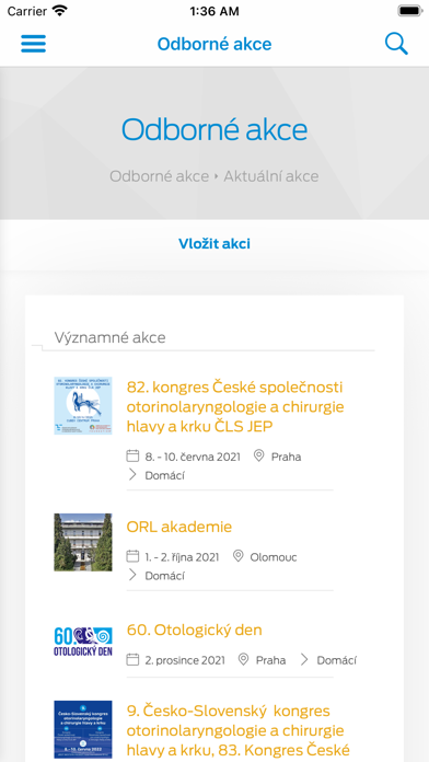 Česká ORL společnost screenshot 2
