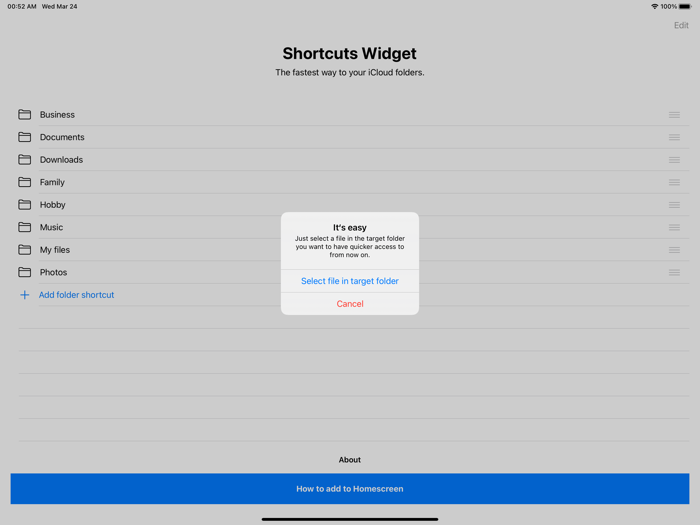 Folder Shortcuts  Homescreen