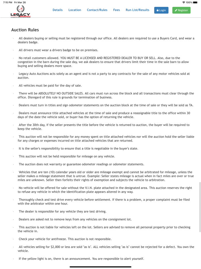 Legacy Auto Auction