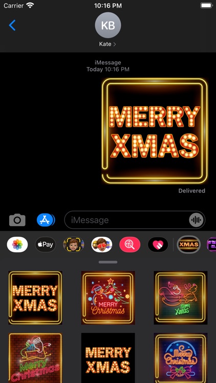 Merry Christmas Neon Stickers