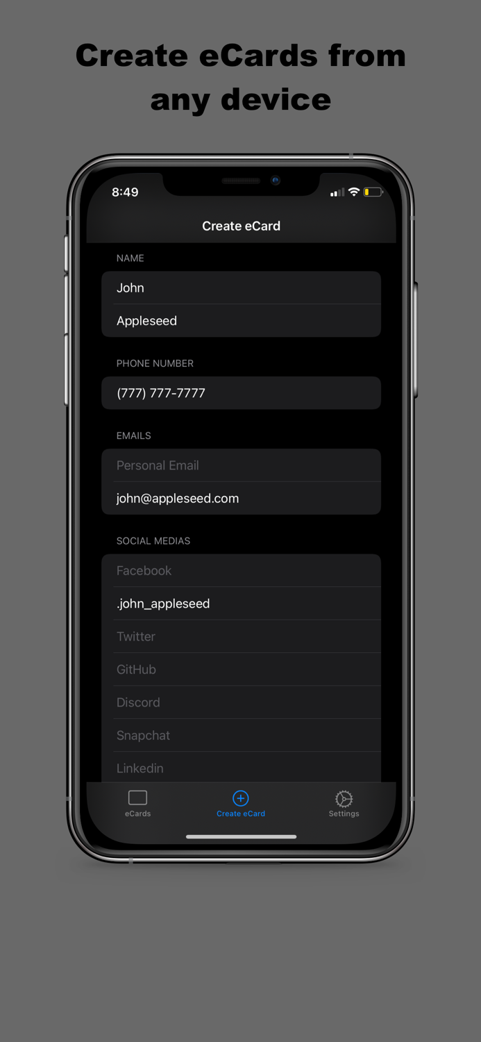 eCard - QR Contact Sharing