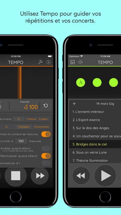 Tempo Métronome avec Setlists Tempo Métronome avec Setlists