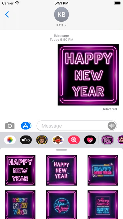 Happy New Year Neon Stickers screenshot-6