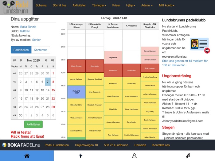 BokaTennis  BokaPadel