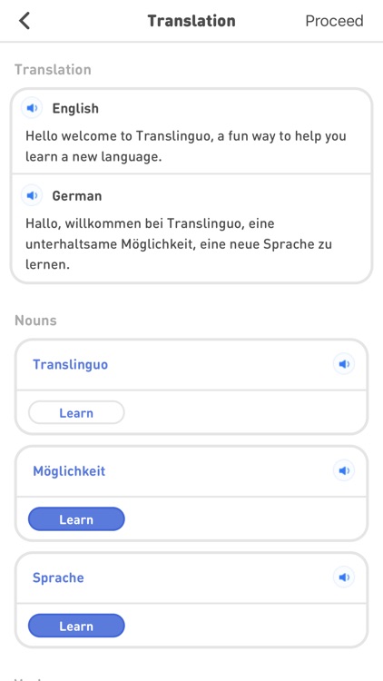 Translinguo: Language Learning