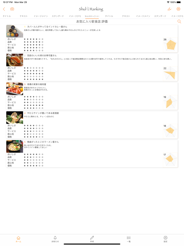 ランキング作成-Shul Ranking