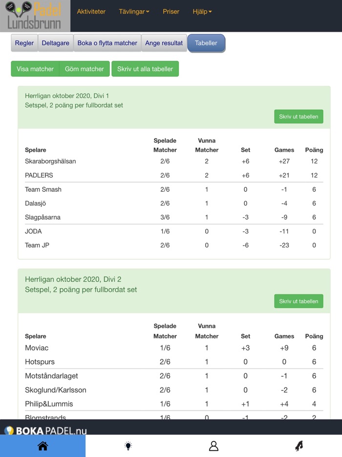 BokaTennis  BokaPadel