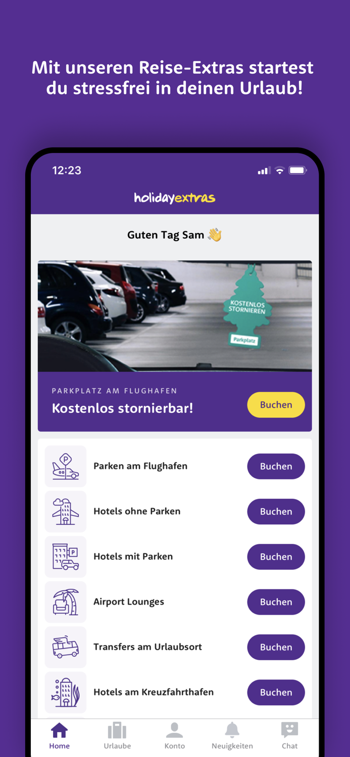 Holiday Extras Parken, Hotels