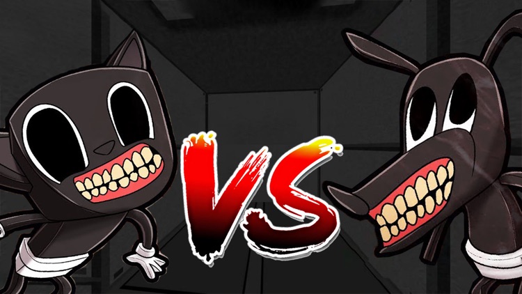 Horror Cartoon Cat Versus Dog