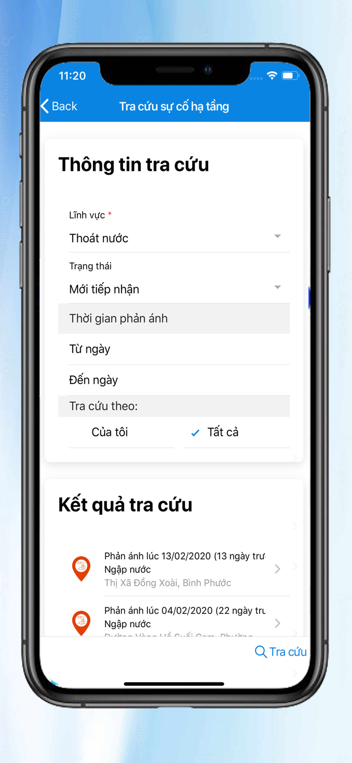 Bình Phước Phản ánh sự cố HTKT