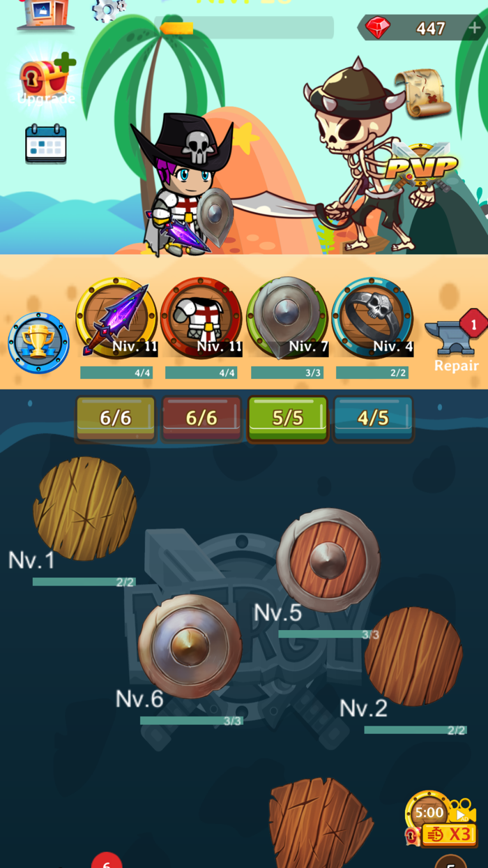 Mergy Merge RPG game heroes