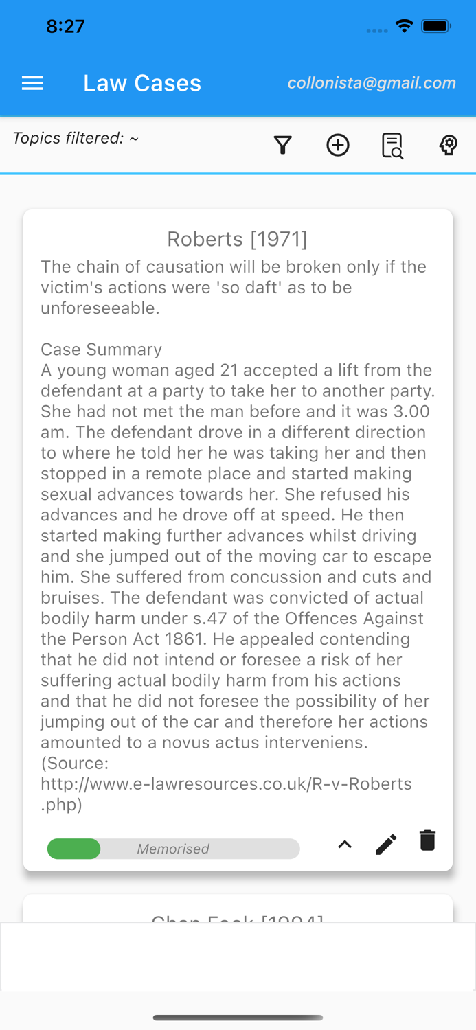 Rote Learning Law Cases