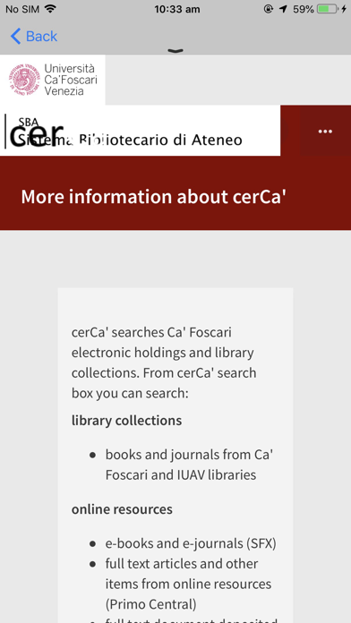 CerCa' Foscari Library System screenshot 4