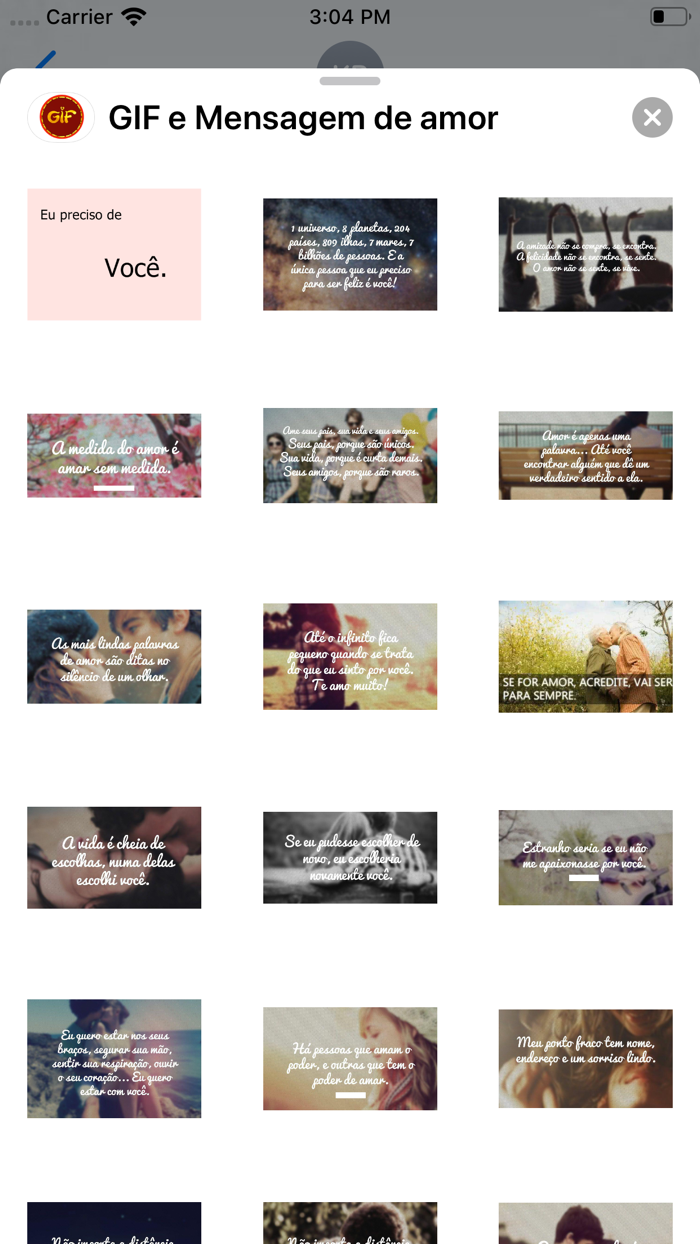 GIF e Mensagem de amor