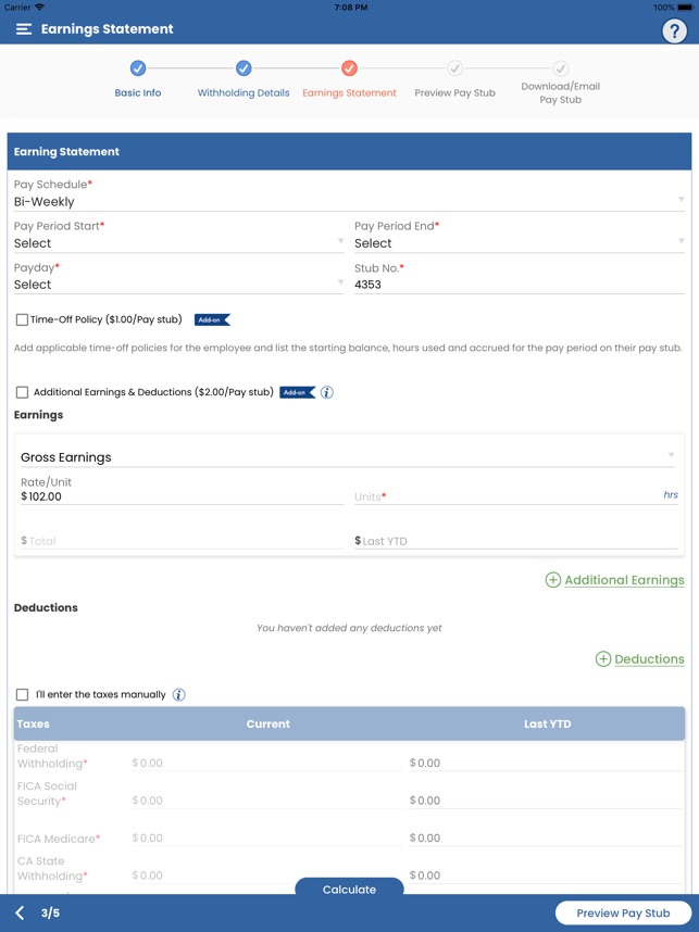 Us Paycheck Pay Stub Generator On The App Store Us Paycheck Pay Stub Generator On The App Store