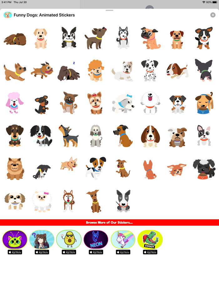Funny Dogs Animated Stickers