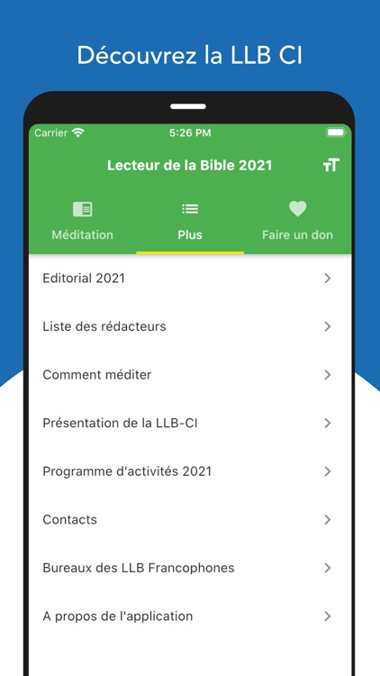 Lecteur de la Bible 2021