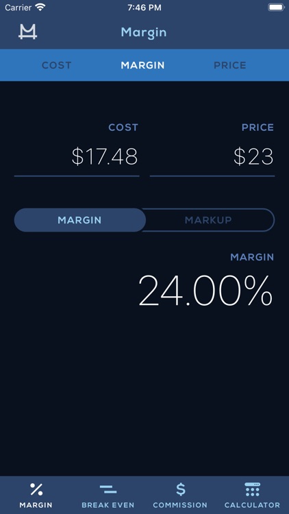 Cost Margin Calculator