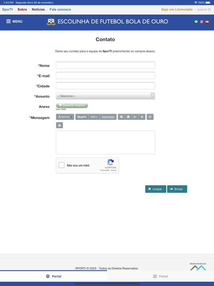 ESCOLA DE FUTEBOL BOLA DE OURO