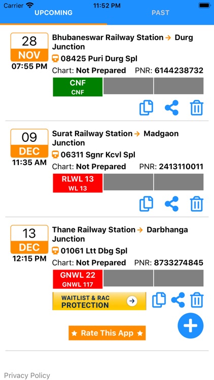 PNR Status Enquiry Live Update