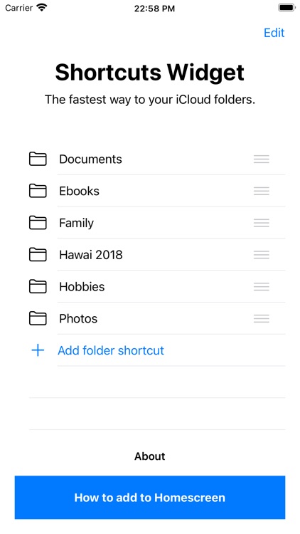 Folder Shortcuts @ Homescreen