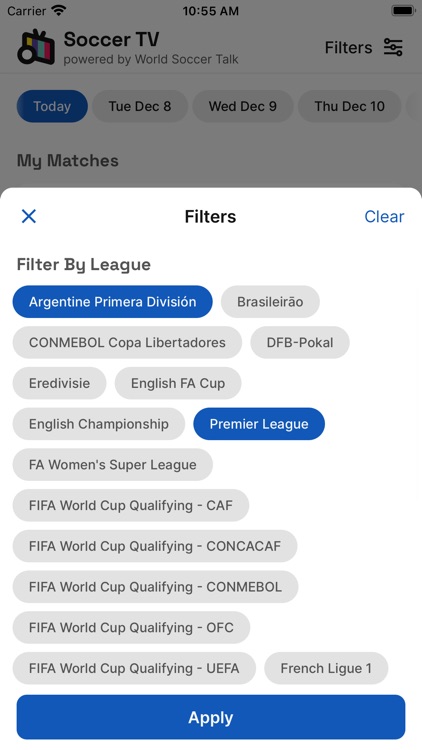 Soccer TV Schedules