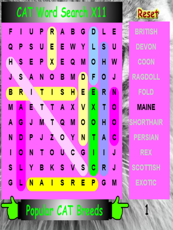 SLX Cat Word Search Screenshots