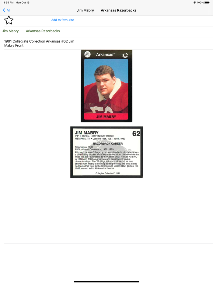 Football trading cards Light