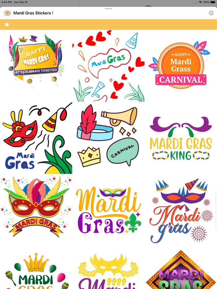 Mardi Gras Stickers