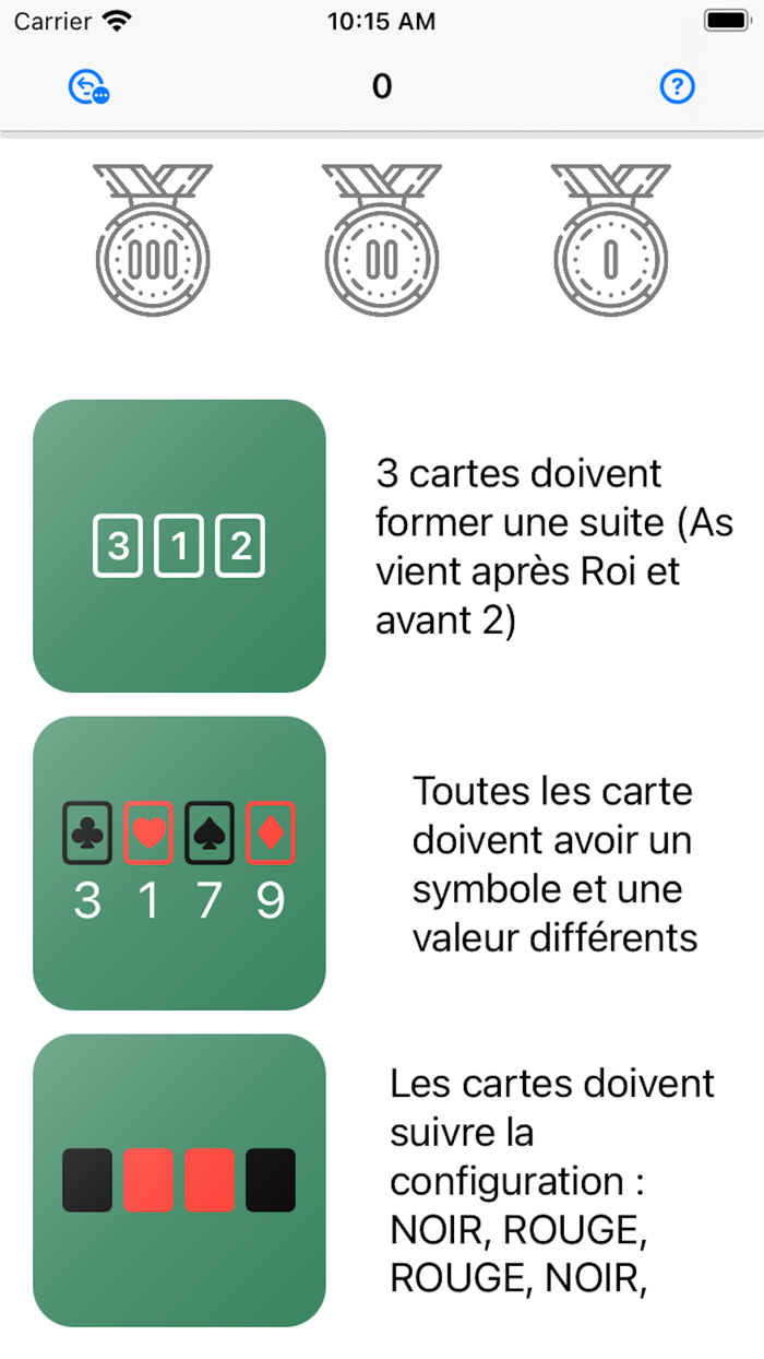 Objectifs  Jeu de Cartes