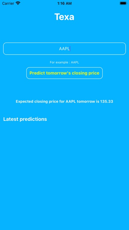 Texa - Stocks Price Predictor