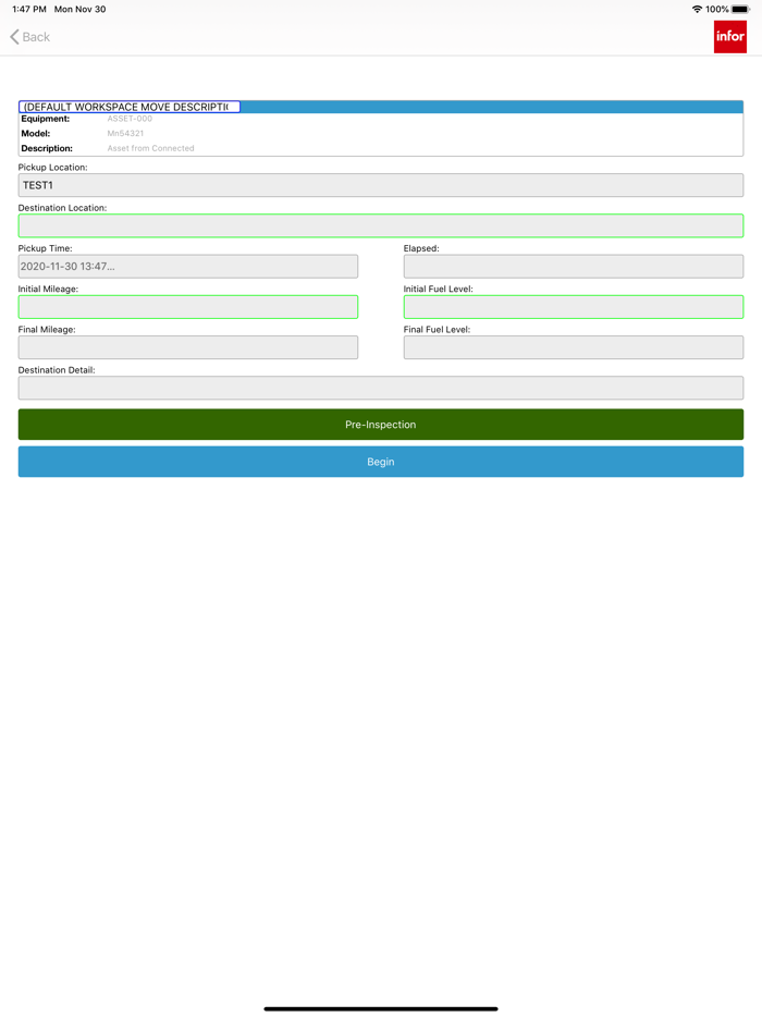 Infor EAM Asset Move