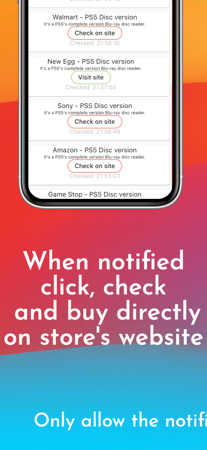 PS5 Stock Notifier Lite