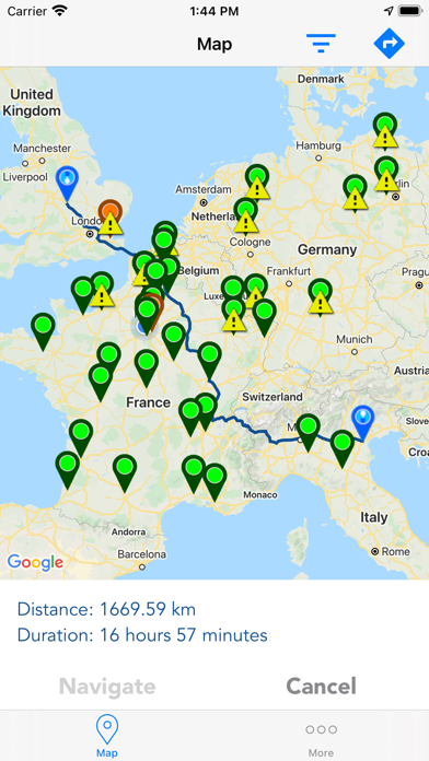 AXECARD LNG stations network screenshot 2