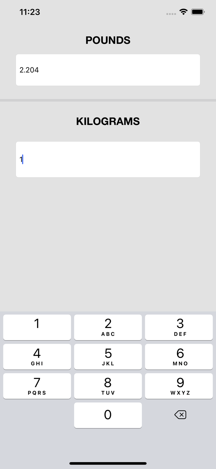 Pounds and Kilograms Converter