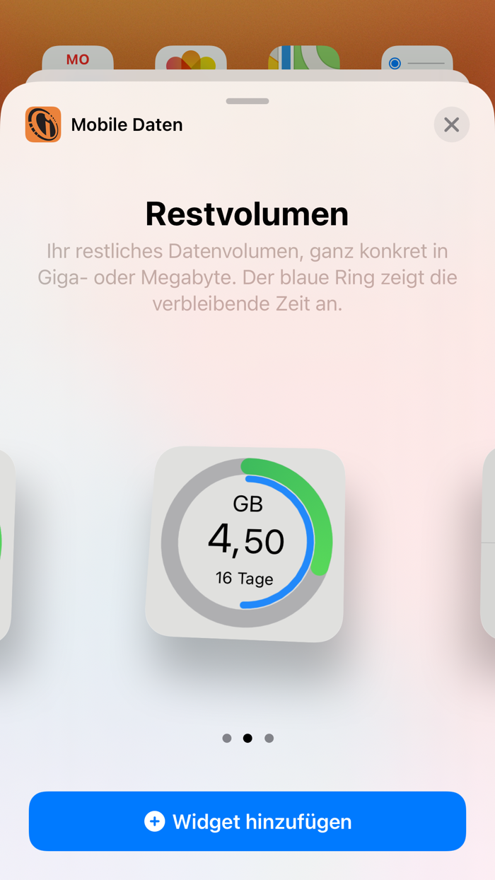 Mobile Daten Widget