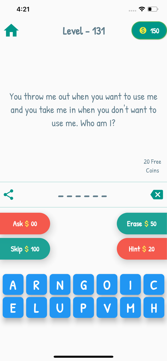 Riddles Quiz Brain Teaser Game