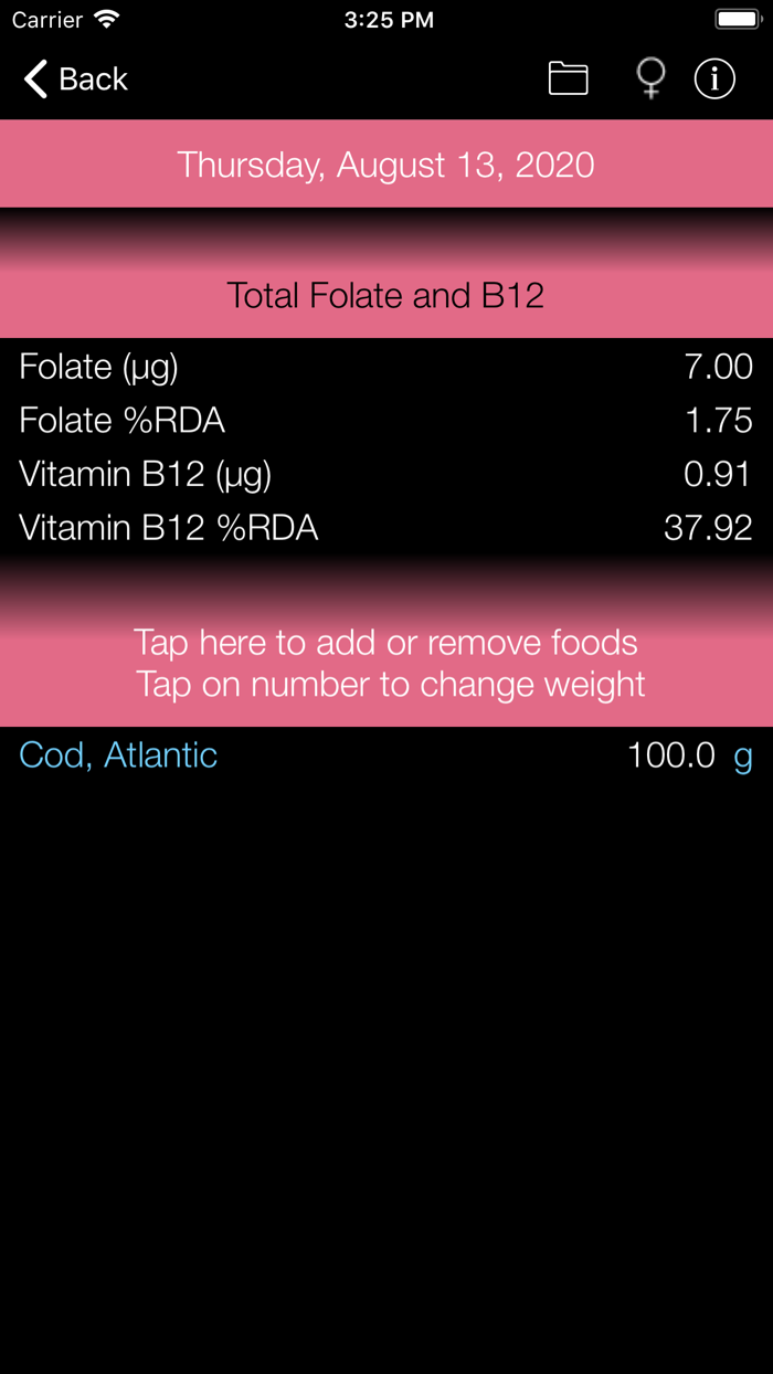 Folate  B12 Counter  Tracker