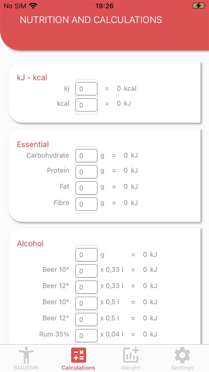 BMIBMR Calculator