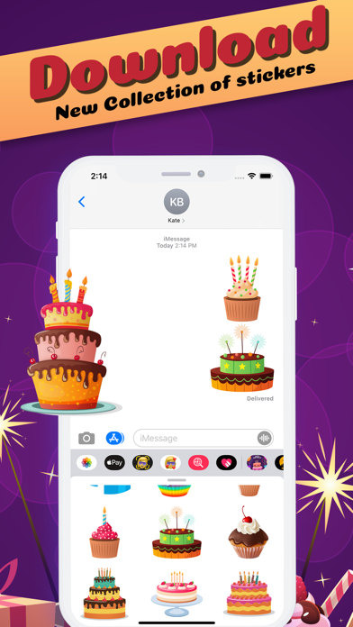 How to cancel & delete Birthday Cake Stickers Pack from iphone & ipad 3