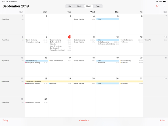 Calendar screenshot 2