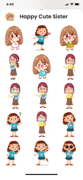 Game screenshot Happy Cute Girl Stickers apk