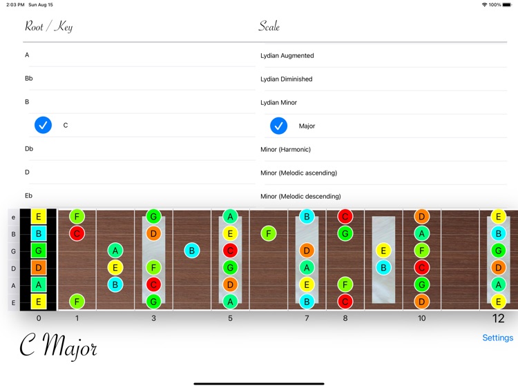 Guitar Scales for iPad