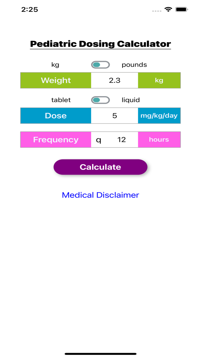 Peds Dose Calc
